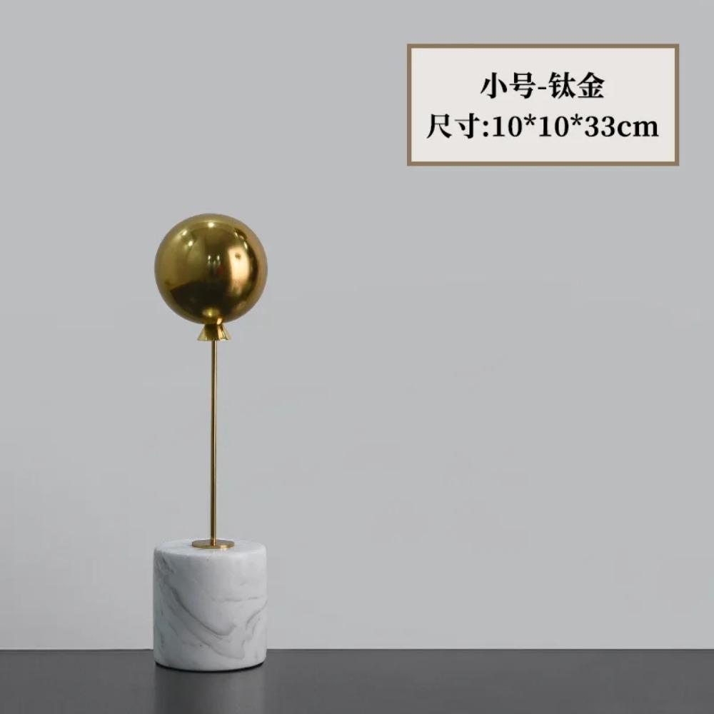Balloon Sculpture Natural Marble Base Metal Ornaments Living Room Statue Home Accessories Ornaments Crafts Ornaments Small Model