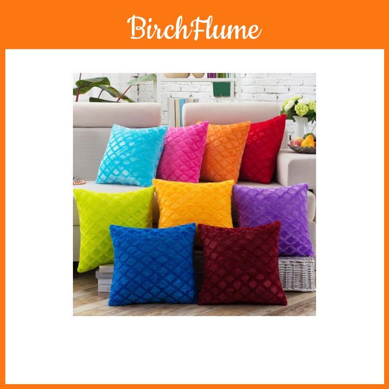 Cuscino Decorativo a Quadri a Righe Colore Vivace Solido Copricuscino in Morbido Velluto