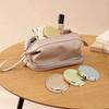 1pc Double-Sided Small Mirror Portable Folding Round Makeup Mirror Rose Gold Simple Men And Women Mini Handheld Pocket Mirror