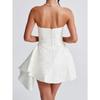 Summer Elegant Temperament Evening Dress Women Sleeveless Off the Shoulder Sexy Tube Mini Robe Vestidos