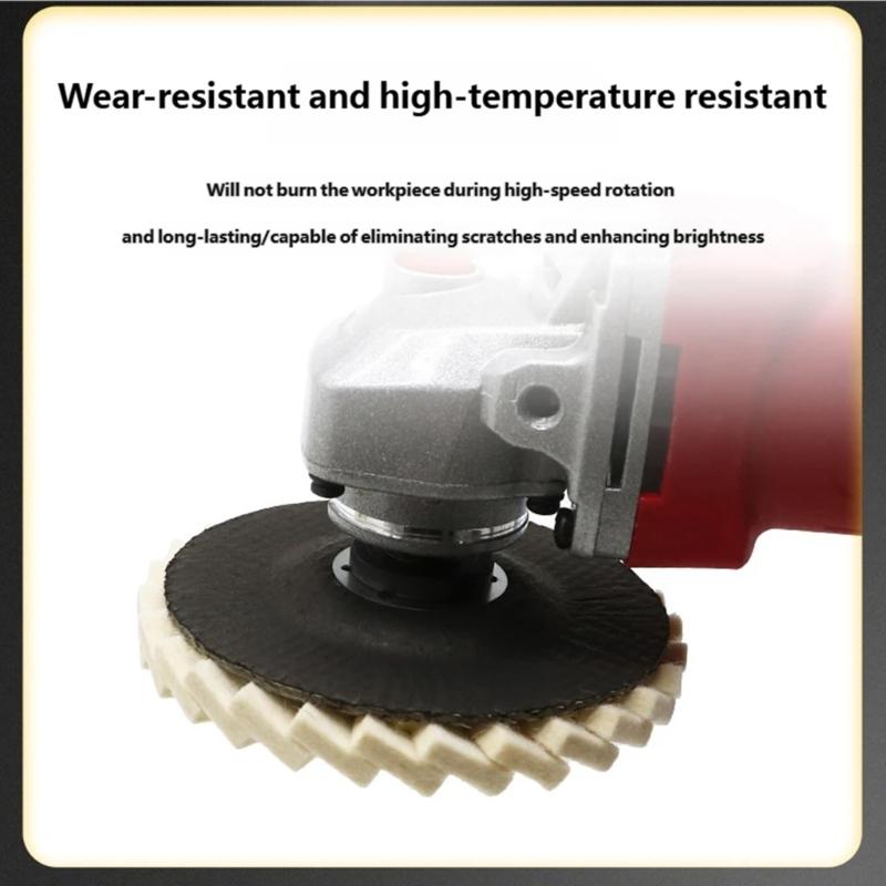 Quick Install Felt Buffing Pad For Vehicle Glass And Industrial Surfaces Maintenance Polishing Felt 115mm/125mm