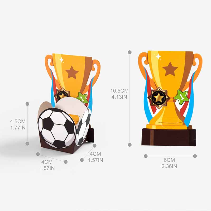 10/20Pcs Cartoon Football Trophy Gift Packaging Boxes Children's Party Dessert Table Birthday Supplies Football Theme Candy Box