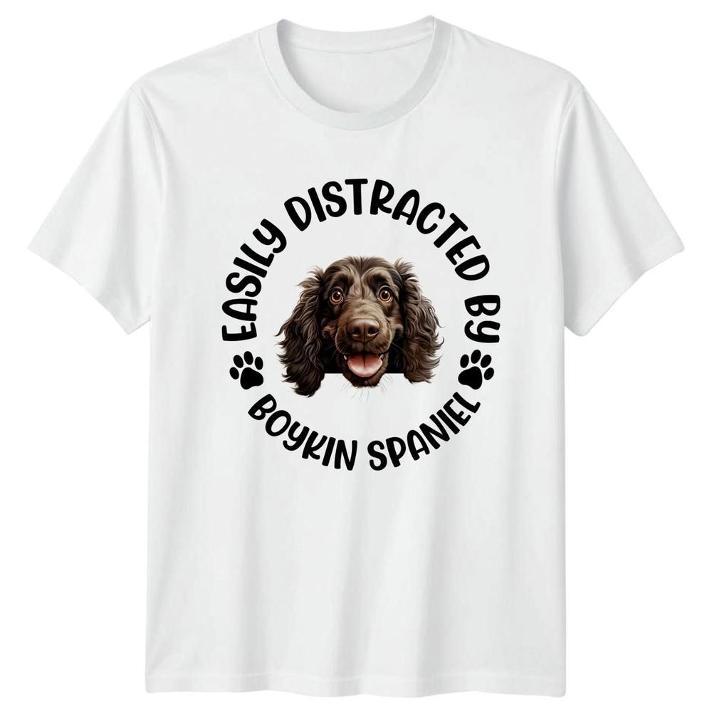 Easily Distracted By Boykin Spaniel Unisexs TShirt Unisexs Tee Graphic Unisex Top S