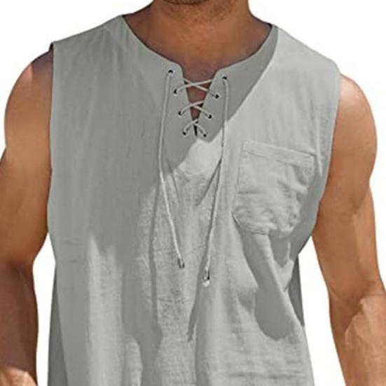 Menn Overdeler Ensfarge Myk String V Neck Ermeløse Tank Tops Daglige klær