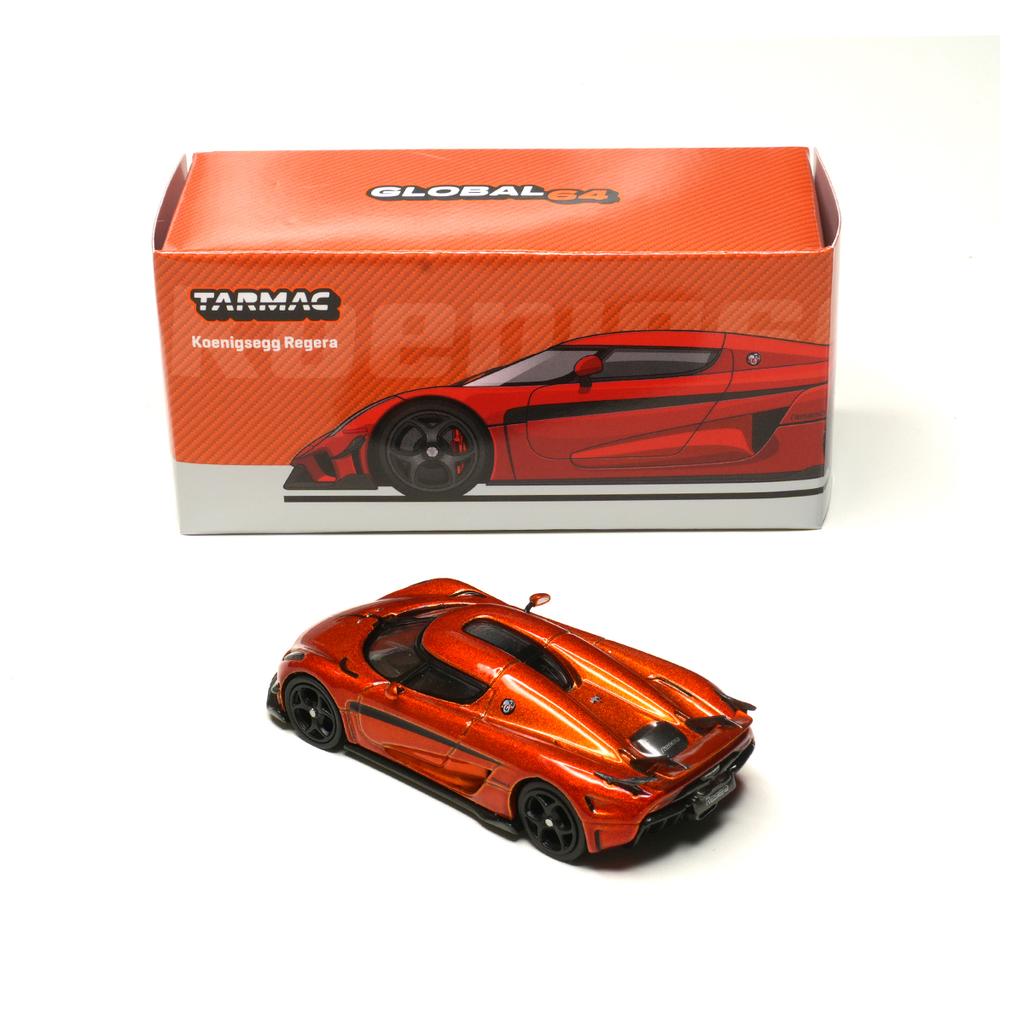 TW In Stock 1:64 Koenigsegg Regera Orange Metallic Black Stripes Diecast Car Model Collection Toys Tarmac Works