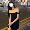Waist Skinny Cake Small Black Dress Black Suspender Dress Versatile Fashion New Women's Summer
