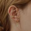 Shertz Cross Line Cubic Point Earcuff (14k)