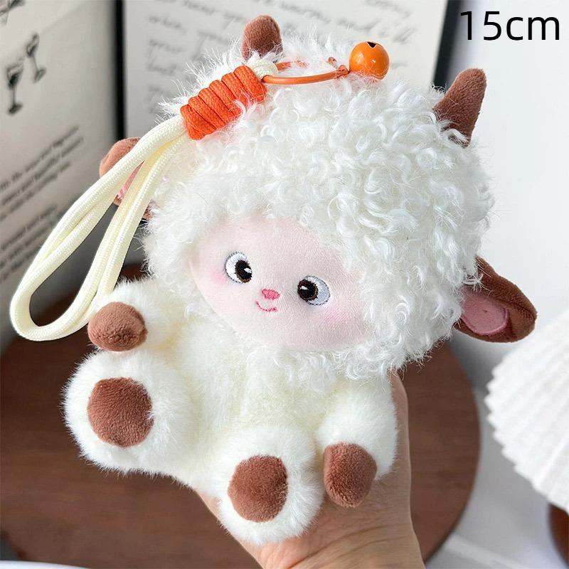 Soft Fluffy White Sheep Plush Keychain Adorable Cartoon Design For Backpack Decor Lovely Gifts For Kids Teens Friends