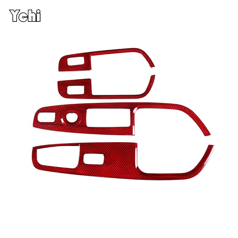 ABS Carbon Fiber For Alfa Romeo Stelvio 2017-2020 Window Lift Button Frame Cover Sticker Car Accessories For Left Hand Drive
