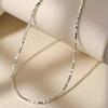 Elegant Silver Chamfered Square Beads Necklace - Japanese & Korean Style