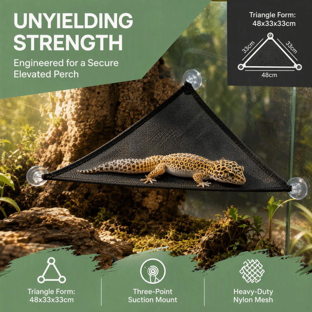 2pcs Nylon Lizard Hammock Black Lizard Hanging Bed Portable Reptile Hammock Terrarium Use