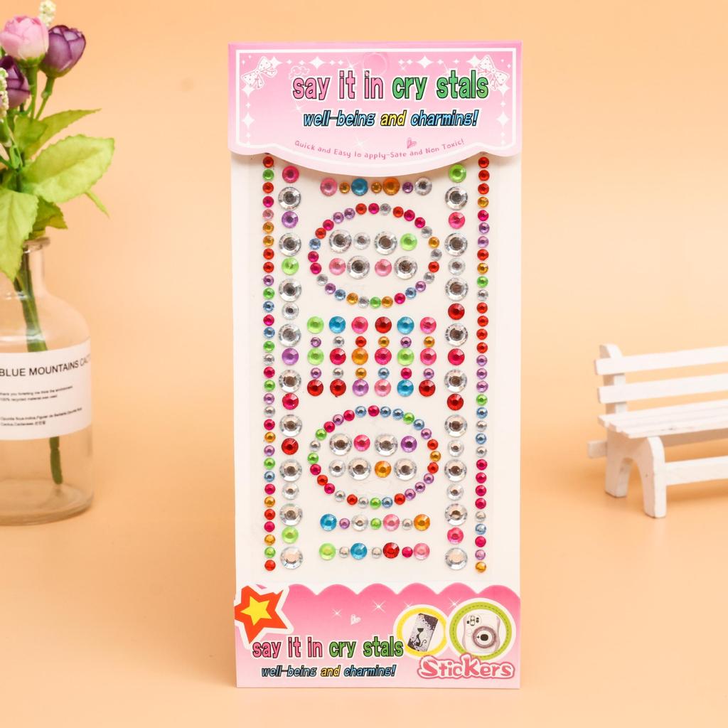 Kids' DIY 3D Acrylic Shiny Diamond Gem Crystal Stickers for Makeup & Decorations