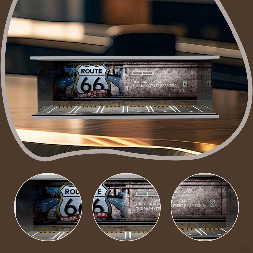 1/64 Model Car Display Case Diorama Decorative Scenario Toy Storage Box Showcase Organizer for