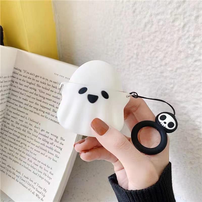 Fluorescent Ghost for AirPods Protective Case Cartoon Apple 1/1 Generation Wireless Bluetooth Headset Silicone Soft Case