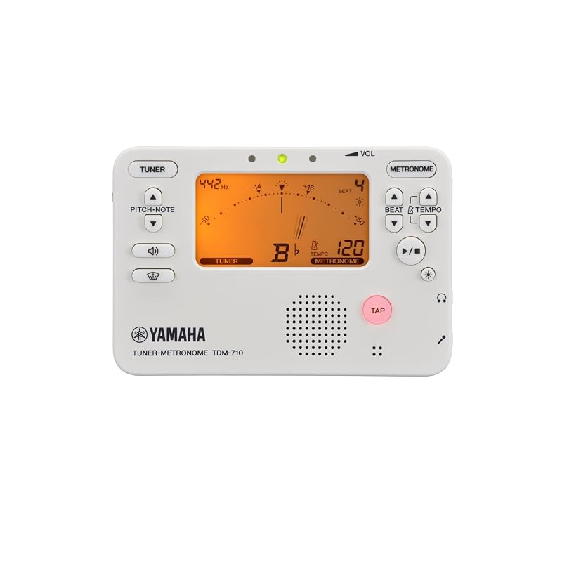 Yamaha TDM-710IV Tuner Metronome (Ivory): Features simultaneous tuner and metronome function, ideal for daily practice, and includes a sound back