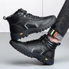 Herren High Top Leder Winterstiefel mit verdicktem Wollfutter
