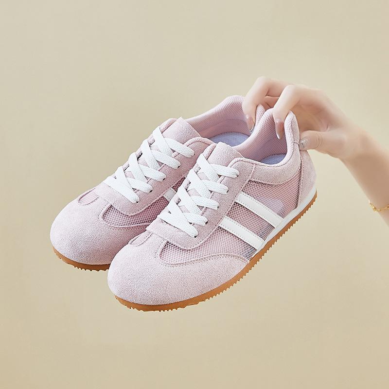 

Little white shoes retro women s new summer thin lightweight board shoes flat mesh shoes 40 розовый