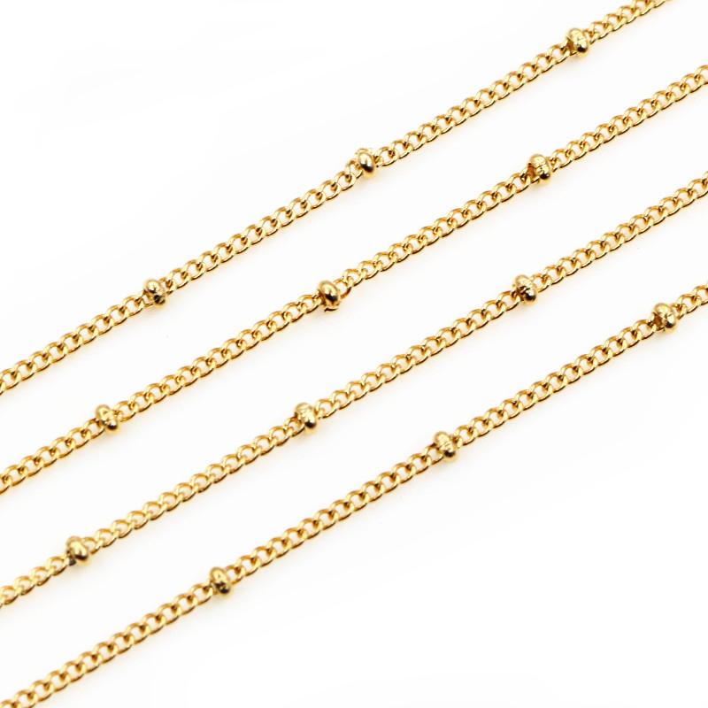 5 Meters Never Fade Stainless Steel Gold Plated Ball Necklace Chains For DIY Jewelry Findings Making Handmade Supplies
