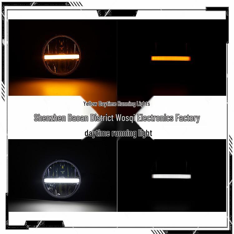 Wrangler 7" 30W LED Headlight with Daytime Running Light and Turn Signal, High/Low Beam.