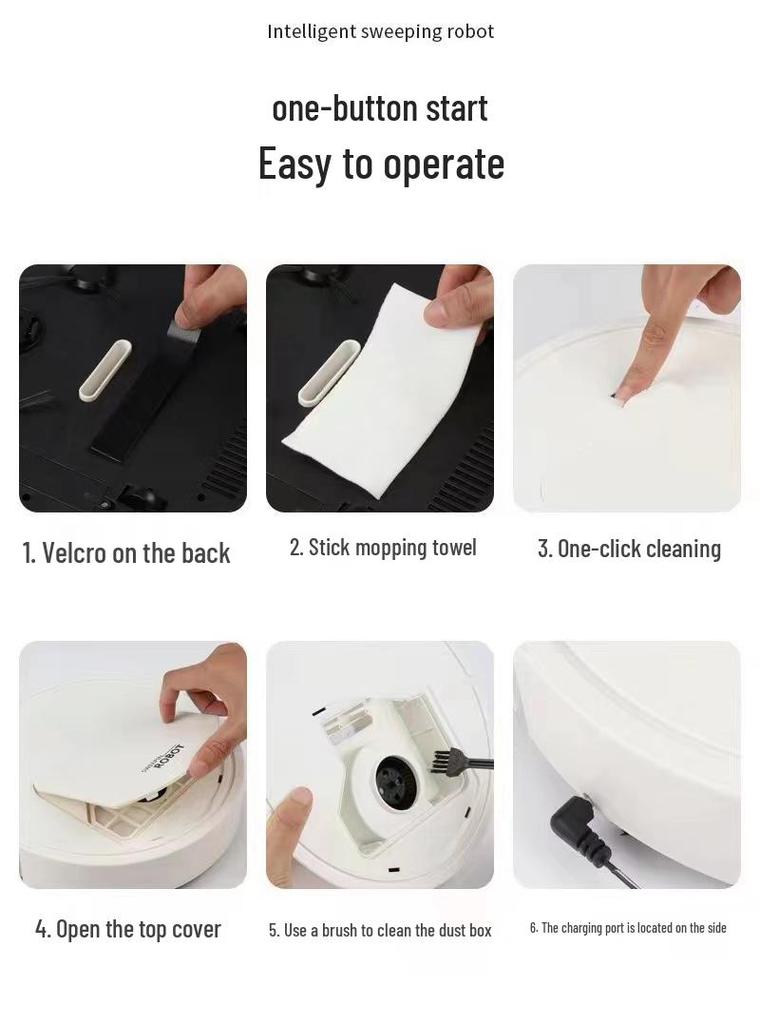 USB Wireless Smart Robot Vacuum Cleaner: Sweeping & Mopping Integrated Appliance, Perfect Home Use Gift.