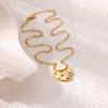 Stainless Steel Zircon Imitation Pearl Necklaces For Women Gold Color Geometric Pendant Necklace Wedding Birthday Luxury Jewelry