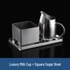 Stainless Steel Sugar Bowl and Milk Cup Set for Restaurant and Hotel Use