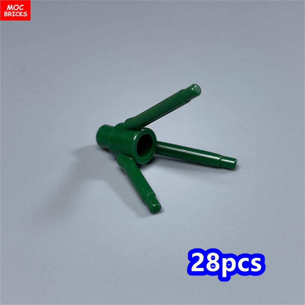 28pcs MOC Bricks 24855 Plant Flower 3 Stem Flowerpot Tree Branches Accessories Building Block Parts DIY Christmas Gift Toy