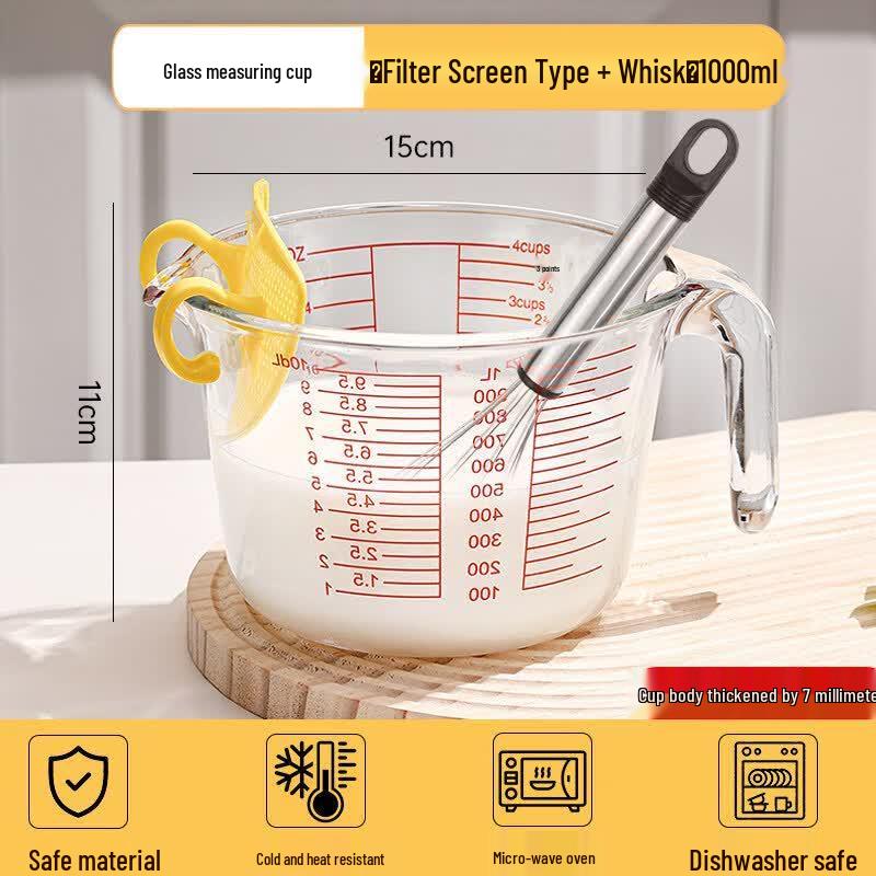 ZISIZ Glass Measuring Cup with Handle