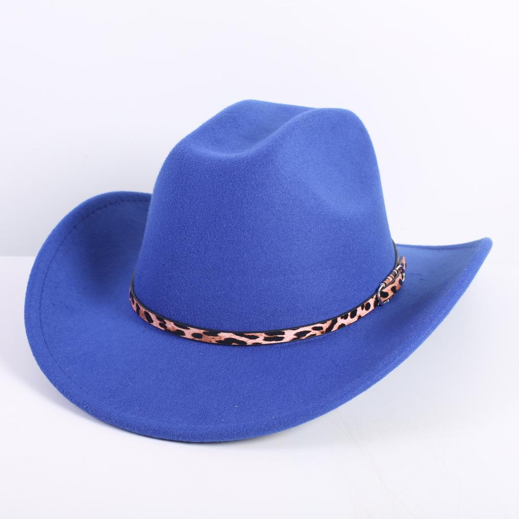 Popular European and American Fashion OL Style One-word Cowboy Hat Men's and Women's High-end Top Hat Jazz Hat Felt Hat