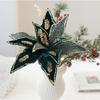 New 32CM Artificial Poinsettia Flower Sequins Sparkling Christmas Glitter Flower Glitter Sequins Flower Wedding Decoration