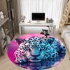 1pc Leopard Print Chair Carpet for Office Non-Slip, Machine Washable Rug for Office, Room - Holiday Decor, Machine Made yy251016129