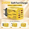 8 In 1 240W GaN USB C Desktop Charger Fast Charge Power Adapter with Type C Cable for    Laptop Home Office