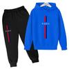 Jungen und Mädchen Herbst Freizeit Buchstabe Paris Aufdruck Hoodie+Hosen Anzug Mode Einfach Sport 2-teiliges Set Sport Trainingsanzug