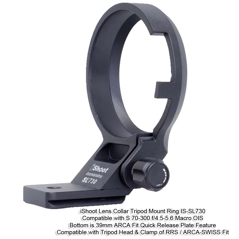 iShoot Metal Lens Support Lens Bracket Tripod Camera Tripod Mount Compatible with Panasonic Lumix S Macro Quick Release Plate with Screw Holes at the