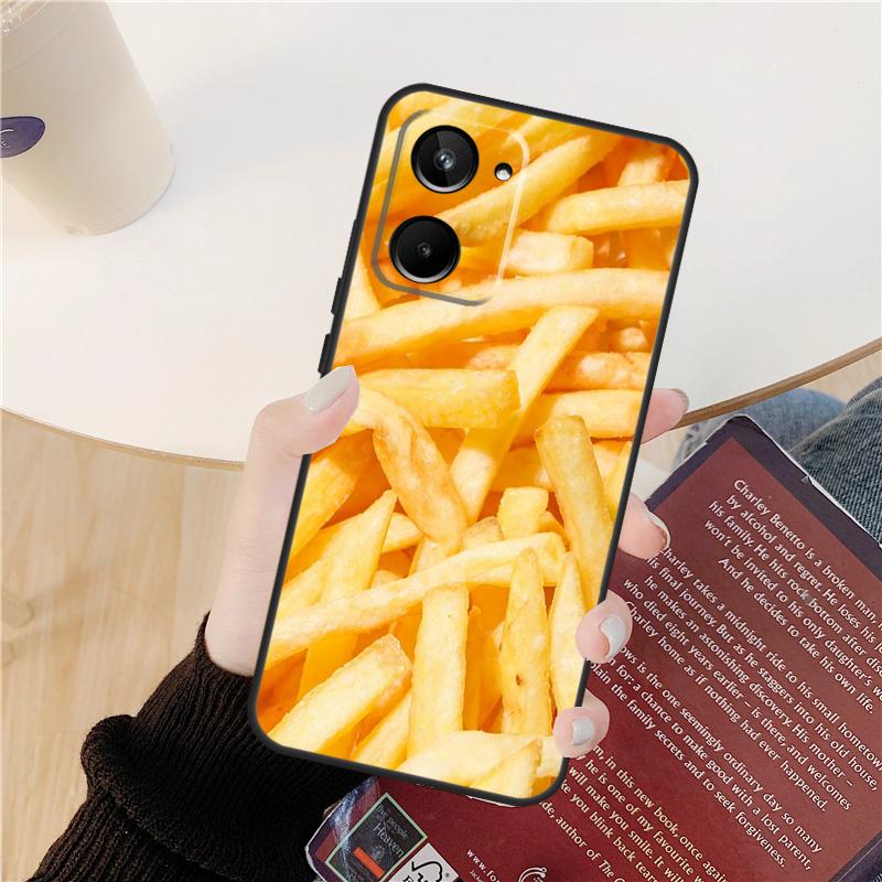 French Fries Burger Pizza Case For Realme GT 7 Pro GT 6T 6 5 C55 C53 C51 C21Y C25S C61 C67 C75 10 11 12 13 14 Pro Plus