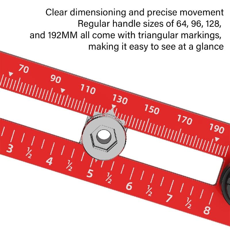 Woodwork Drill Locators Tool, Adjustable Positioning Ruler for Cabinet Drawer Installation Accurate Hole Placement Guide