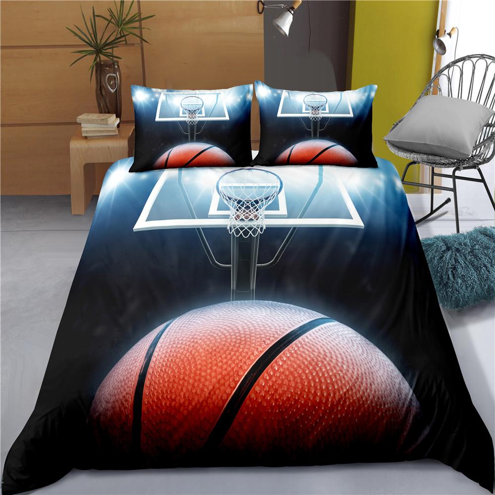 Basketball Duvet Cover Set Hit The Broken Wall Ball Theme Bedding Set For Kids Teens Queen King Size 2/3pcs Soft Quilt Cover