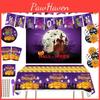 Cute Halloween Party Tableware Set With Plates Cups Napkins And Tablecloth New Halloween Theme Supplies