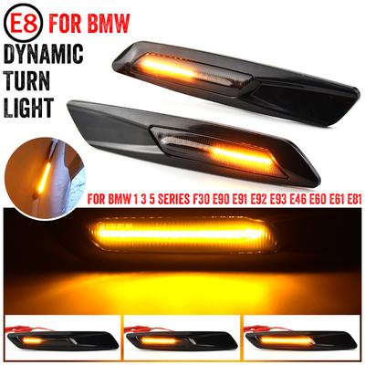 2pc Dynamic Sequential Amber 12V LED Side Marker Light Turn Signal Lamp For BMW 1 3 5 Series F30 E90 E91 E92 E93 E46 E60