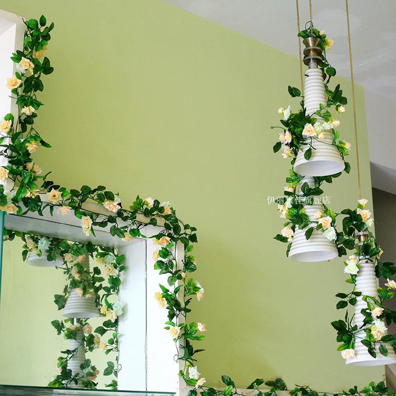 Artificial Rose Vine for Wedding Arches, Staircase Railings, and Ceiling Decor