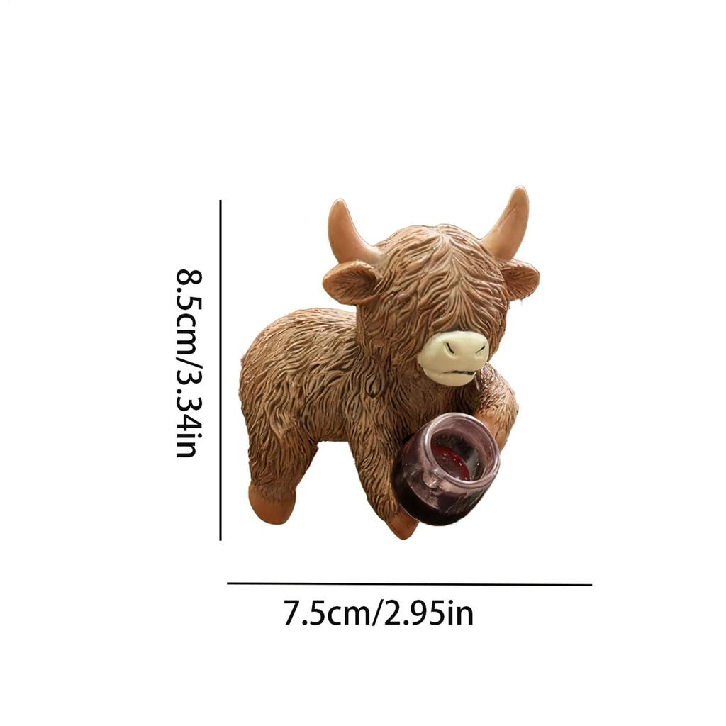 Highland Cow Flower Pot Decoration Funny Drinking Cattle Resin Weather-resistant Pot Hugger Garden Flower Pots Decoration