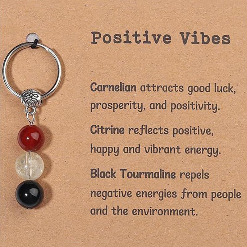 Natural Crystals Keychain Gift For  Beginnings Small Healing Stones Keychain For Anxiety Relief. Healing Crystals