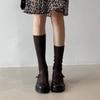 Soft cowhide~ Genuine leather platform women's small thick heel single shoes retro brown small leather shoes