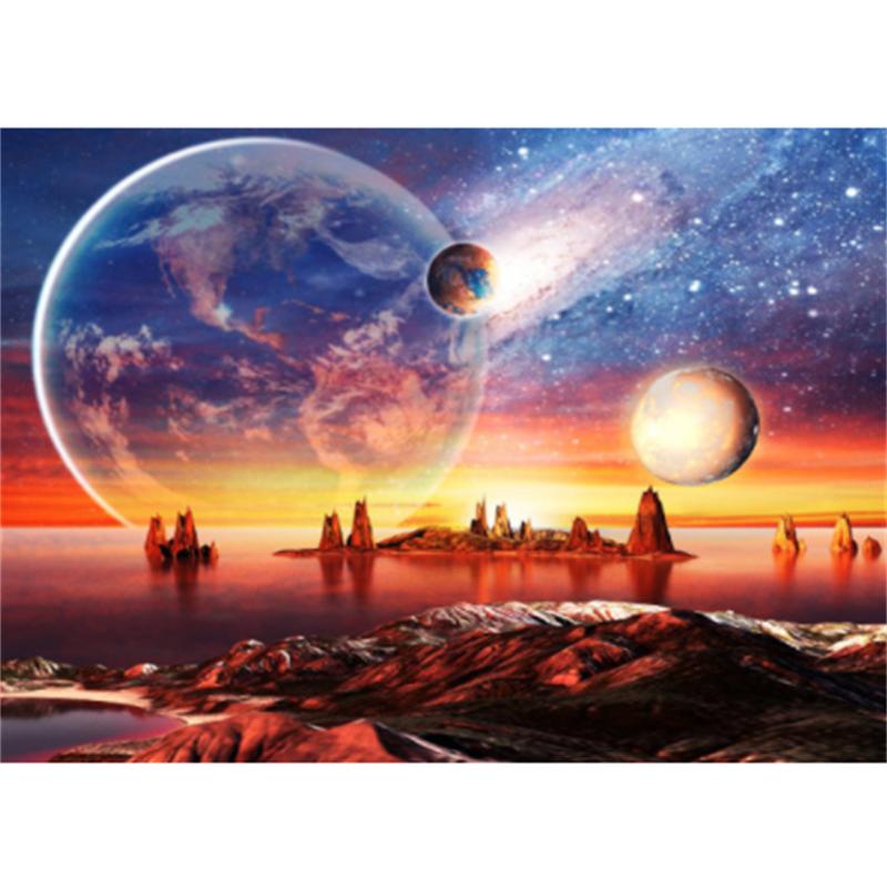 

HUACAN Алмазная картина «Космос», полная квадратная круглая вышивка крестиком 5D Алмазная вышивка Пейзаж Мозаика Вселенная Украшение дома Искусство Full Square 45*60 cm