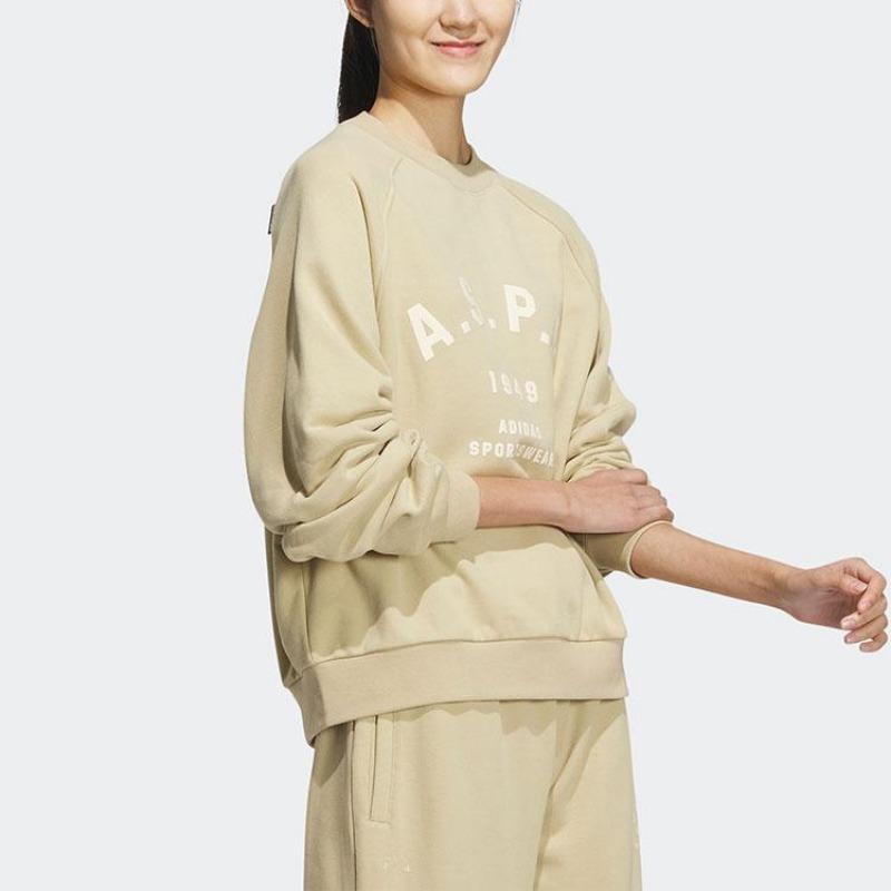 adidas Performance Women's Light Khaki A.S.P.W Print Crew Neck Sweatshirt IK3471