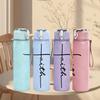 1PC Faith Cross Line Art 750ml Color Plastic Sports Water Bottle Leakproof Flip Straw Lid Suitable for Sports Office Home Use
