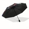 Kingdom Hearts Automatic folding umbrella  simple eight rib design, bright color pattern, durable iron frame, ideal for travel and outdoor,