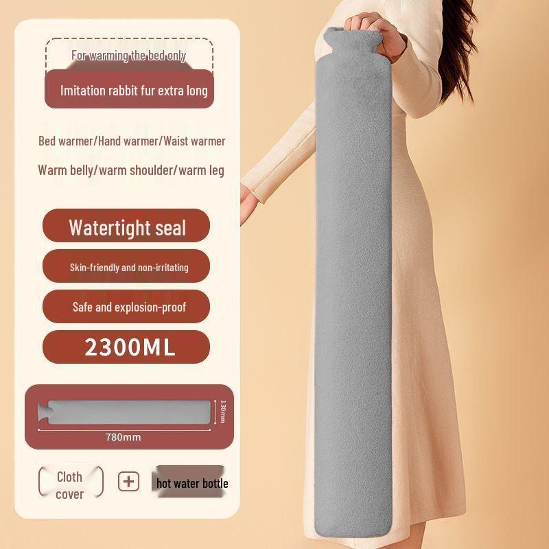 Extra Long Hot Water Bottle for Bed - Thickened Design for Warm Feet and Sleep Comfort