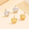 Colorfast Stainless Steel Shell Stud Earrings: Fresh Resort Style, Small & Cute