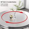 Stainless Steel Round Table with Built-in Folding Turntable for Home, Restaurant, or Hotel.